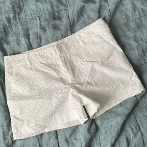 White eyelet shorts